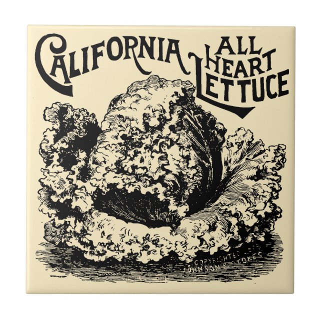 Azulejo Publicidad de fruta y lechuga de la época victoria (Frente)