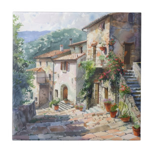 Azulejo Pueblo Italiano Antiguo