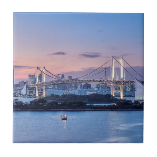 Azulejo Puente Arcoíris al anochecer (Frente)