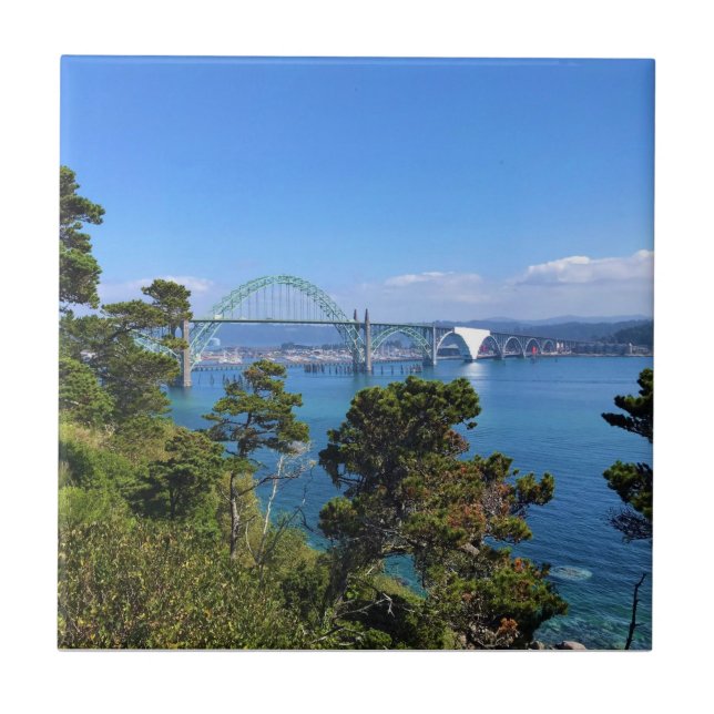Azulejo Puente de la Bahía Yaquina, Newport, Oregón (Frente)