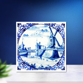 Azulejo Puente Delft Blue Windmill