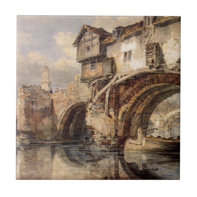 Azulejo Puente Galés en Shrewsbury de Guillermo Turner (Frente)
