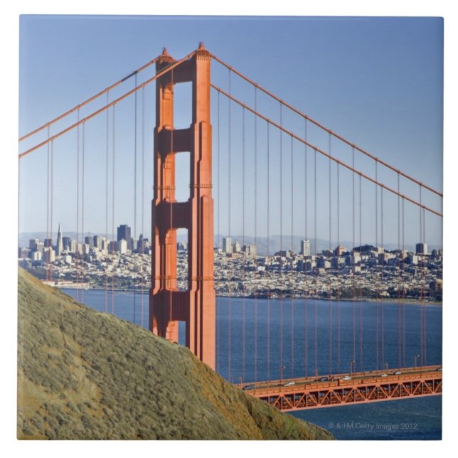 Azulejo Puente Golden Gate y San Francisco. (Frente)