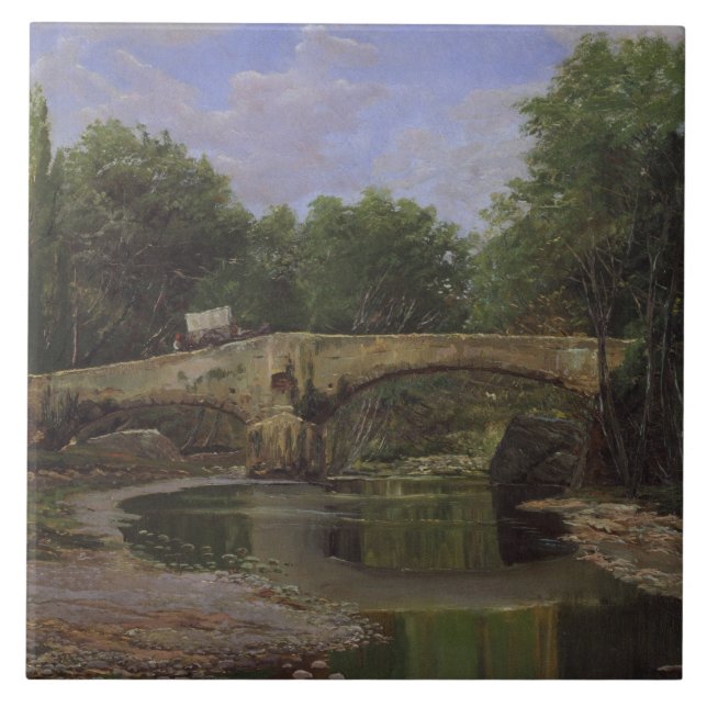 Azulejo Puente sobre un río en España (por Santiago Rusiño (Frente)