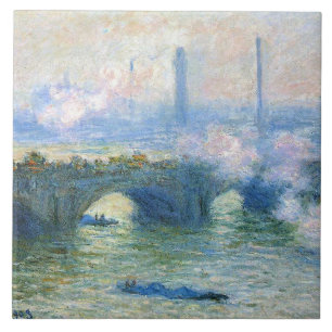 Azulejo Puente Waterloo, Londres, por Claude Monet