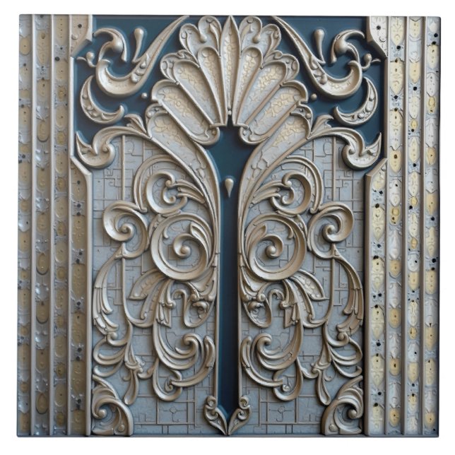 Azulejo Puerta de Remolinos de Plata (Frente)