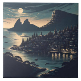 Azulejo Puerto a la luz de la luna
