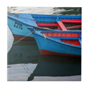 Azulejo Puerto de Angelmo, barcos pesqueros.