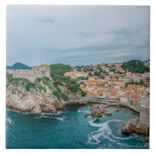 Azulejo Puerto de Dubrovnik y centro de la ciudad
