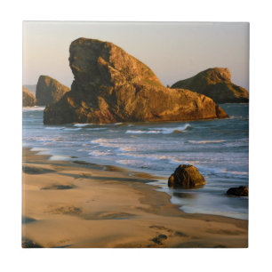 Azulejo Puesta de sol, Meyers Beach, Oregon, EE. UU.