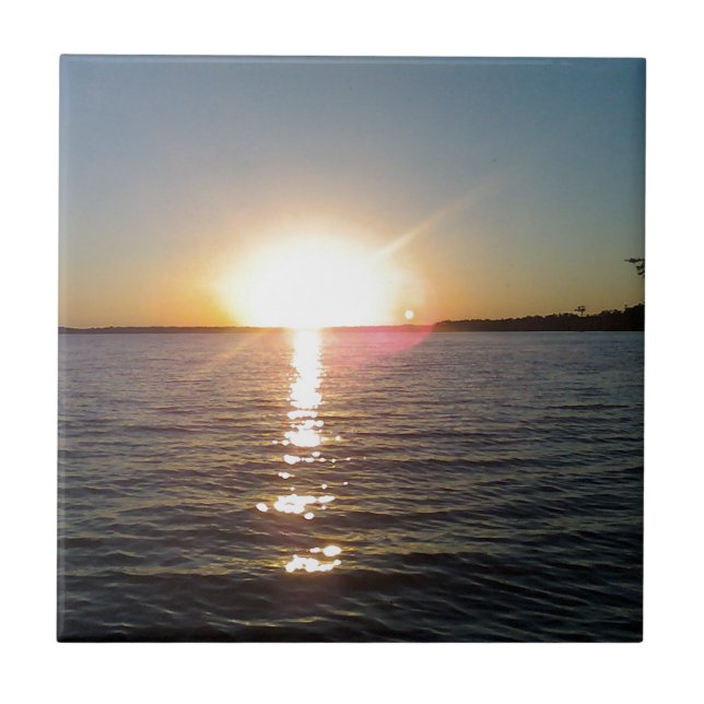 Azulejo Puesta del sol en el pantano (Frente)