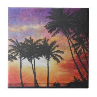 Azulejo "Puesta del sol hawaiana "