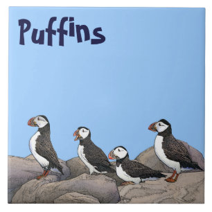 Azulejo Pufins del Atlántico