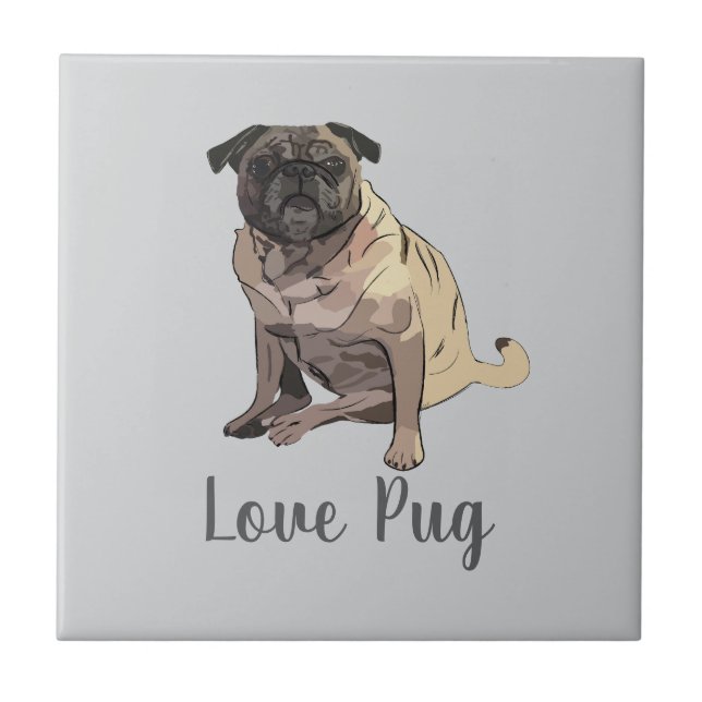 Azulejo Pug de amor (Frente)