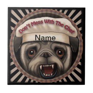 Azulejo Pug Mess Con Chef