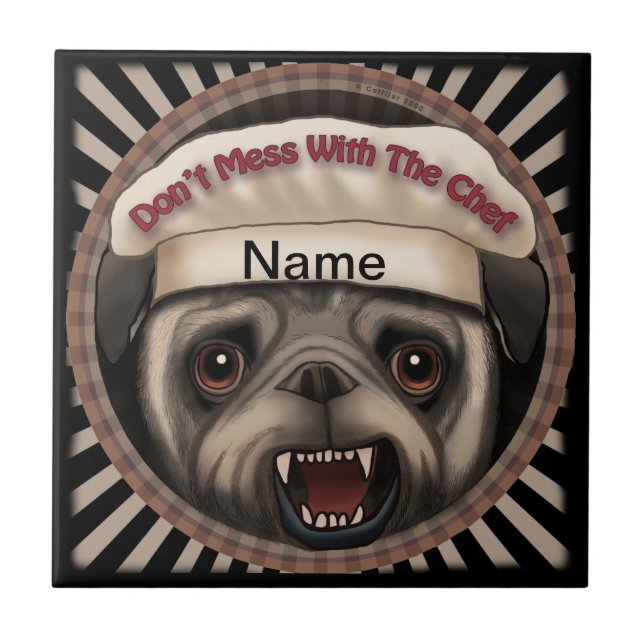 Azulejo Pug Molesta Al Chef (Frente)