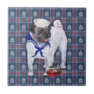 Azulejo Pug Sailor