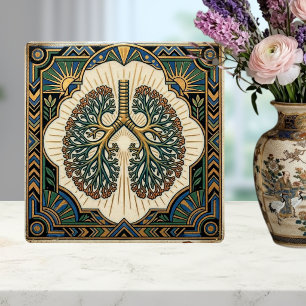 Azulejo Pulmonología Pulmones Anatómicos Art Déco