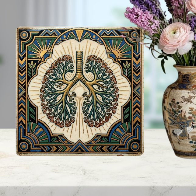 Azulejo Pulmonología Pulmones Anatómicos Art Déco (Subido por el creador)