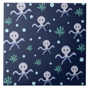 Azulejo Pulpo bajo el mar patrón infantil