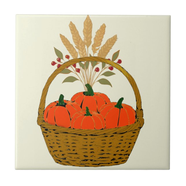 Azulejo 🍂 **Pumpkin Tile Coaster (Frente)