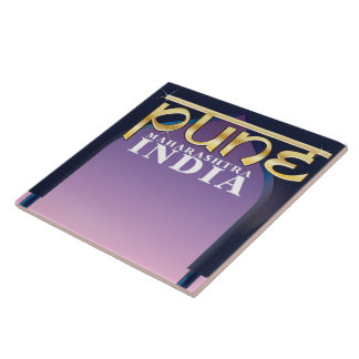 Azulejo Pune, Maharashtra, poster de vacaciones en India
