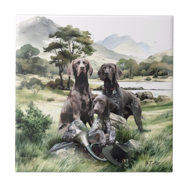 Azulejo Puntero de Shorthtransmitió alemán (Frente)