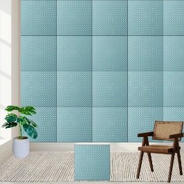 Azulejo Punto de Polka azul Aqua - Blanco retro