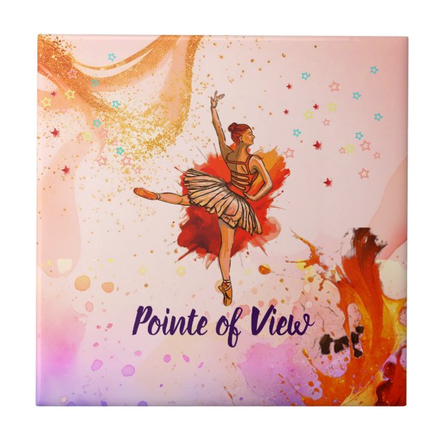 Azulejo Punto de vista | Vibrant Ballerina Art (Frente)