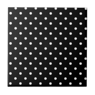 Azulejo Punto Polka Blanco Y Negro