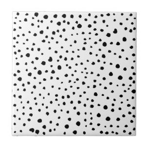 Azulejo Puntos dálmatas, puntos dálmatas, blanco y negro