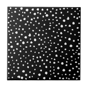 Azulejo Puntos dálmatas, puntos dálmatas, blanco y negro
