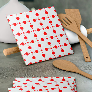 Azulejo Puntos de Polka Rojo, Patrón de Punto de Polka, Pu