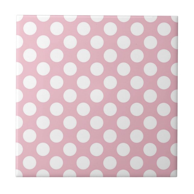 Azulejo Puntos De Polka Rosa, Patrón De Punto De Polka, Pu (Frente)