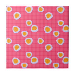 Azulejo Puntos divertidos sobre un fondo de coral rosa a c