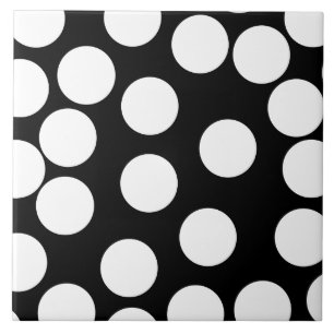 Azulejo Puntos grandes en blanco y negro.