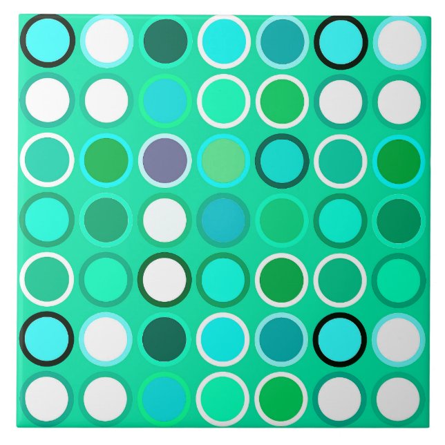 Azulejo Puntos modernos de mediados del siglo XX - tonos d (Frente)