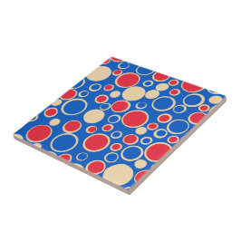 Azulejo Puntos Rojos Y Azules Sobre El Azul