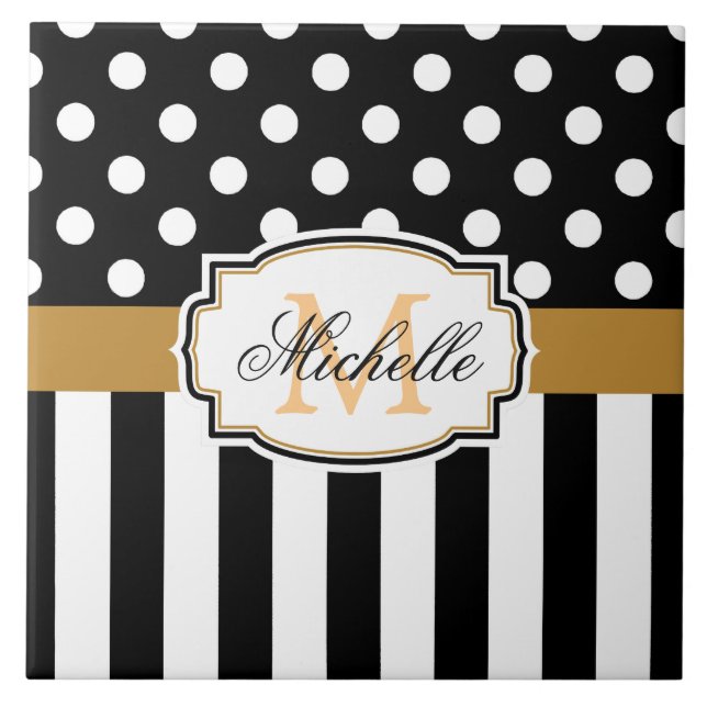 Azulejo Puntos y franjas (Frente)