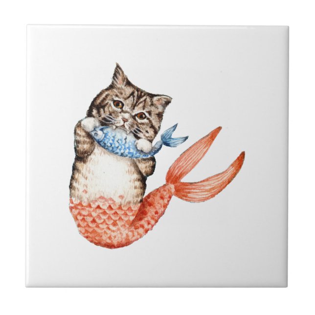 Azulejo Purmaid Cat Mermaid (Frente)