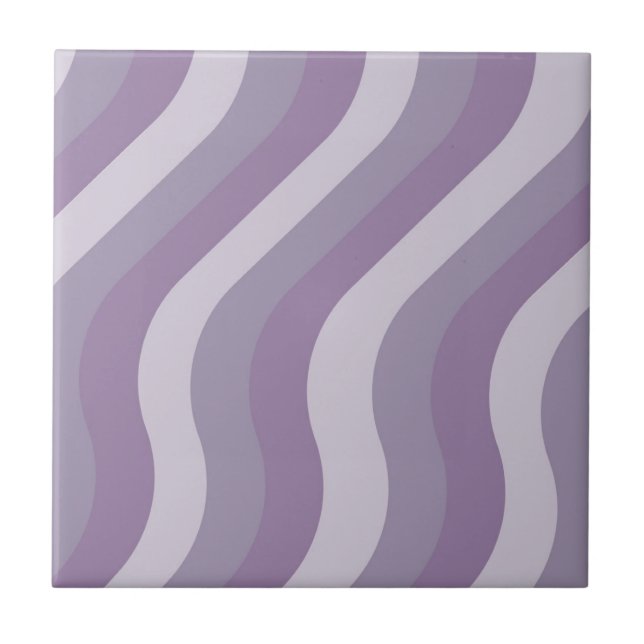 Azulejo Purple Abstract Wavy Stripe Pattern Moderno (Frente)