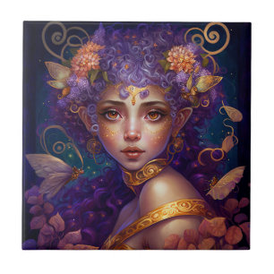 Azulejo Purple Elf Fantasy Art