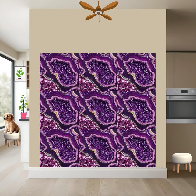 Azulejo Purple Geode Crystal Tile Art (Subido por el creador)