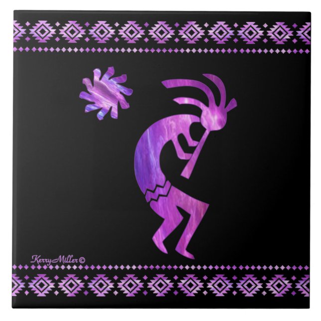 Azulejo Purple Kokopelli (Frente)