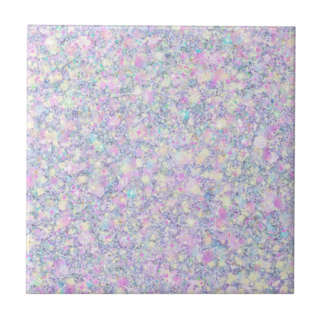 Azulejo Purple Lilac Rosa Opalescente Faux Purpurina Sólid (Frente)