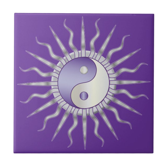 Azulejo Purple Starburst Yin Yang (Frente)