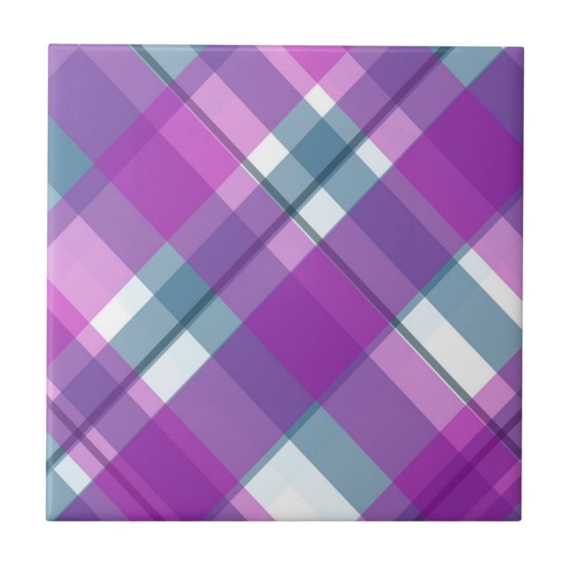 Azulejo Purple Tartan Pattern (Frente)