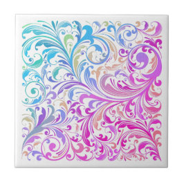 Azulejo Púrpura Azul Swirl Patrón De Tejido Cerámico Moder