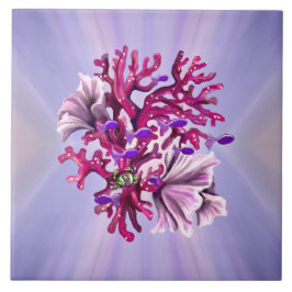 Azulejo Púrpura de cerámica de sirena oceánica