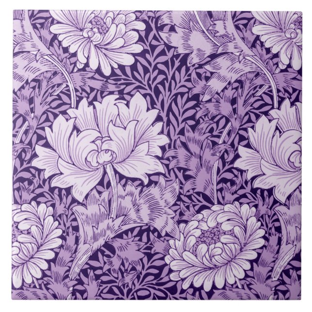 Azulejo Púrpura de crisantemo, William Morris (Frente)